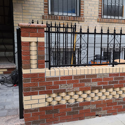 Front Yard Pavers Brick Fence Stairs Brooklyn