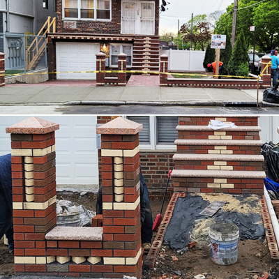 Sidewalk Brickwork Granite Stairs And Complete Frontyard Work