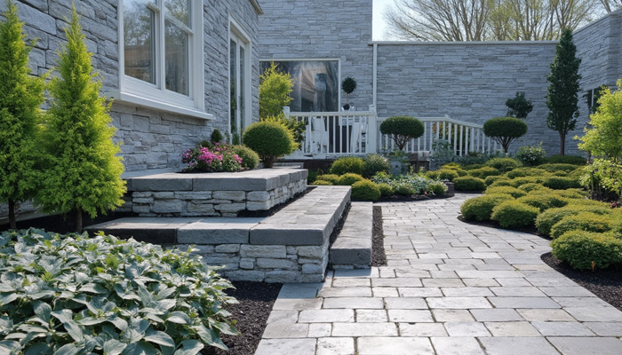 Paver stone and step restoration in Queens backyard