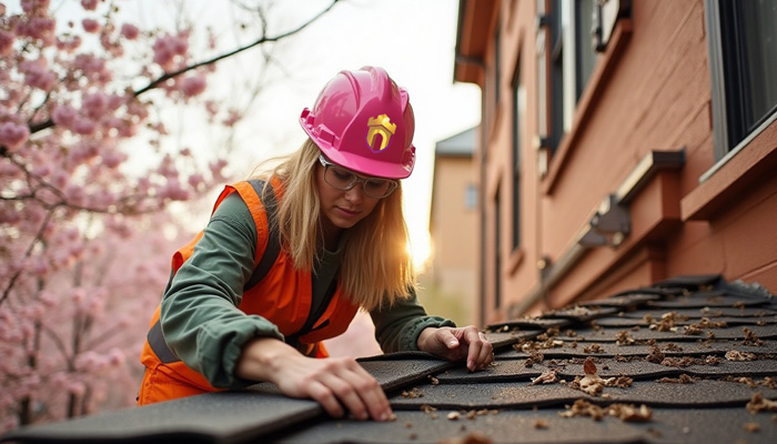 Roof and siding work on Brooklyn brownstone
